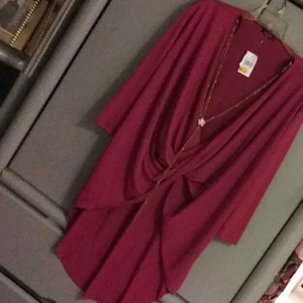 NWT Fushia Open Pullover